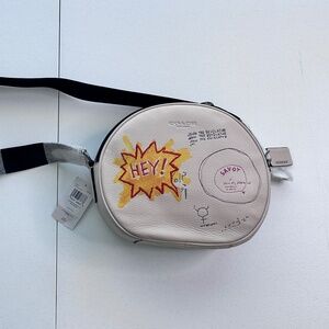 Rare Coach Basquiat Round Shoulder Bag *NWT* Canteen 22 Ivory Multi